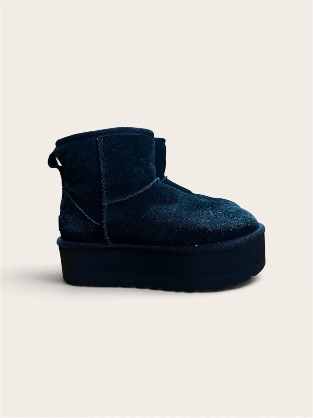 UGG Black Platform Suede Ankle Boot